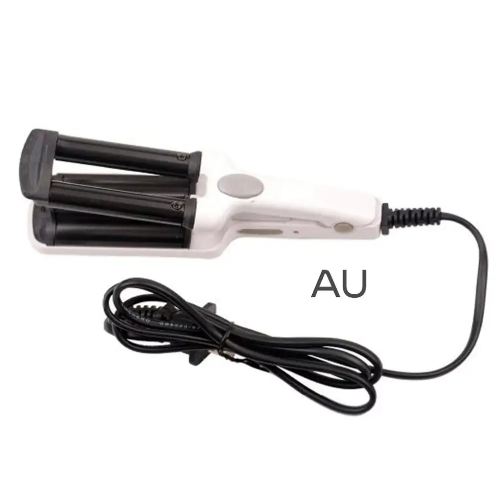 white AU plug P65 портативный мини стиль Клип маленький три трубки бигуди для дома путешествия мини-Палка для волос парикмахерские принадлежности - Цвет: white AU plug