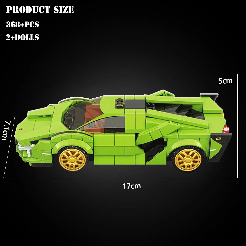 Новинка 2020 года 368 шт. Детский конструктор Lamborghini машина BZDA скоростной автомобиль