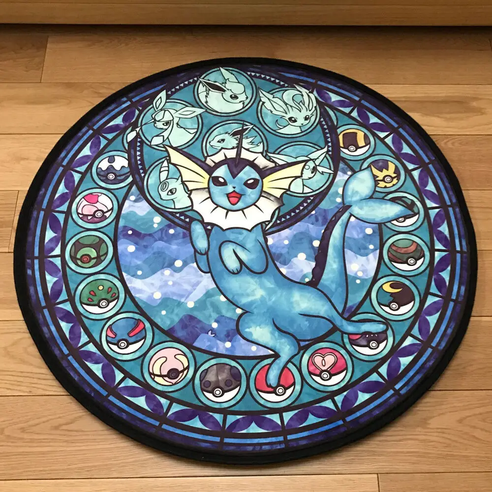 Плюшевый напольный ковер с Аниме Манга Покемон Vaporeon, нескользящий коврик для комнаты