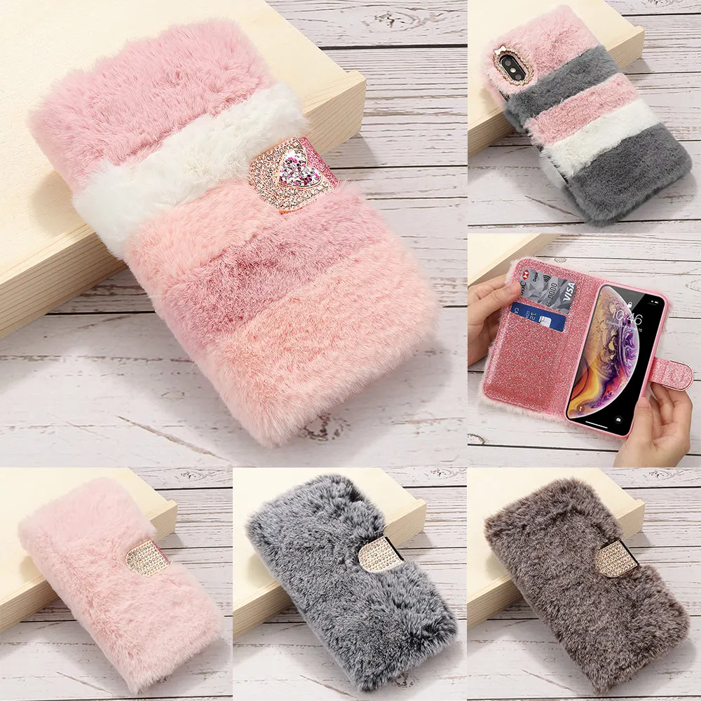 Fluffy Leather Wallet Phone Cover for Iphone 11 12 Pro Xr Xs Max X SE2 2020 Slim Soft Fur Case for Iphone 6 6S 7 8 Plus 5 5S Fluffy Leather Wallet Phone Cover for Iphone 11 12 Pro Xr Xs Max X SE2 2020 Slim Soft Fur Case for Iphone 6 6S 7 8 Plus 5 5S