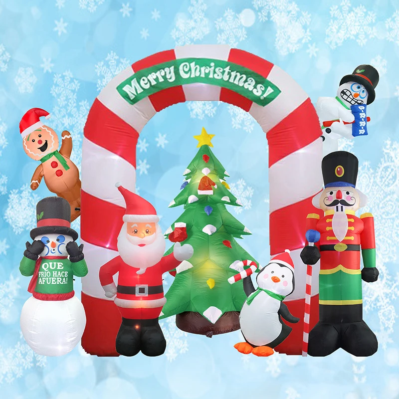 2022 New Lighted Santa Claus Archway Christmas Inflatables Self Inflate Airblown Toys Xmas Holiday Party Yard Lawn Garden Decor|Inflatable Bouncers| - Aliexpress