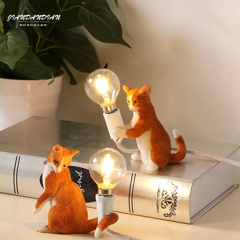 Скандинавские прикроватные настольные лампы meow Star декоративная настольная