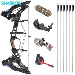 21.5lbs-60lbs Compound Bow Set Adjustable Steel Ball Dual Use Bow 330/460FPS for Outdoor Shooting Training Hunting Accessories