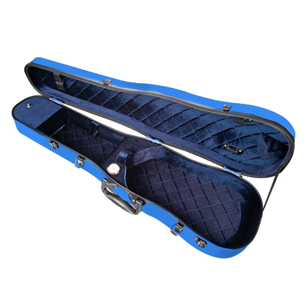 

Violin Case 4/4 Full Size Composite Carbon Fiber Hard Box Strong Lightweight Gourd Shape with Hygrometer Blue