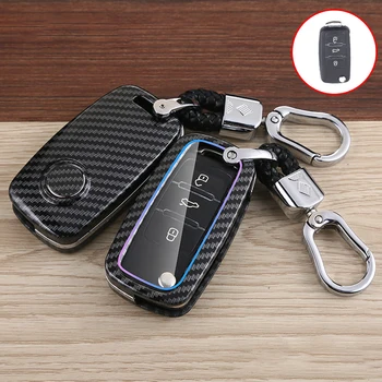 

ABS Carbon Fiber Car Remote Key Case Cover For VW Volkswagen Bora Polo Golf Passat B5 B6 B7 Tiguan Sagitar Key Protection Holder