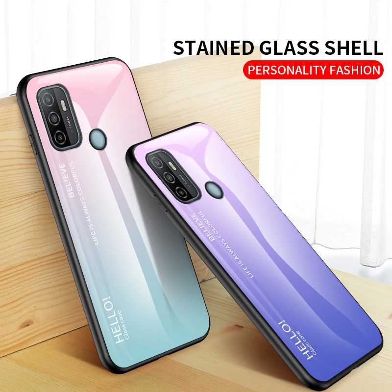 Для OPPO A53 Realme X50 C3 6 Pro XT Закаленное Стекло Мраморная зернистая мягкая рамка бампер