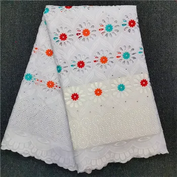 

Latest African cotton lace fabric fashion Swiss voile lace fabric for making dress NCH32(5yards/pc)