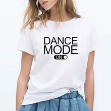 Fashion Dance Mode on 100% cotton tshirts Short Sleeve Loose crewneck top tees Clothes plus size for women Ladies girls