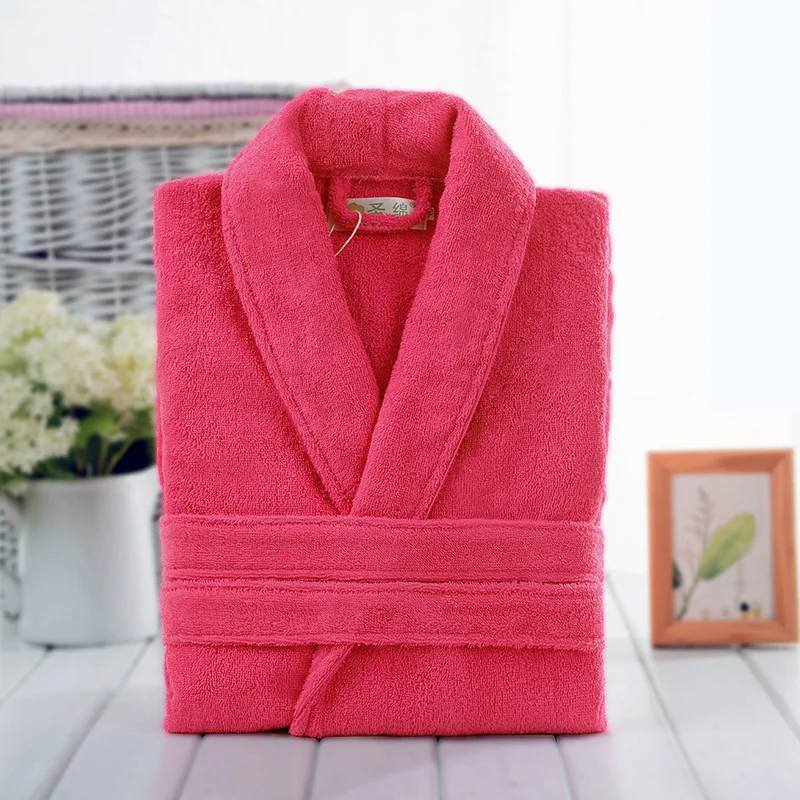 100% Cotton Toweling Terry Robe Unisex lovers Soft Bath Robe Men And Women Nightrobe Sleepwear Male Casual Home Bathrobe