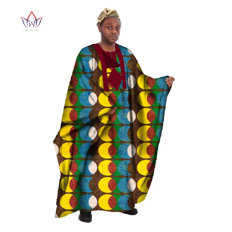 

Customized African Wax Men Loose Thobe Printed Traditional Africa Clothing
