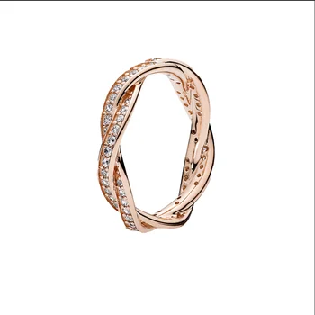 

The New 2020 Fashion Personality Korean Temperament Sterling Silver Rose Gold Fashion Couple Ring Wild