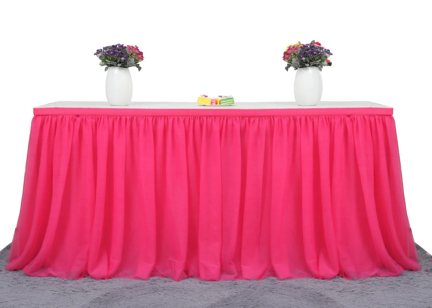 Вечерние тюлевые скатерти для свадебного стола, юбка-пачка, розовая, белая, фиолетовая, праздничная, праздничная, декоративная, Прямая поставка - Цвет: B