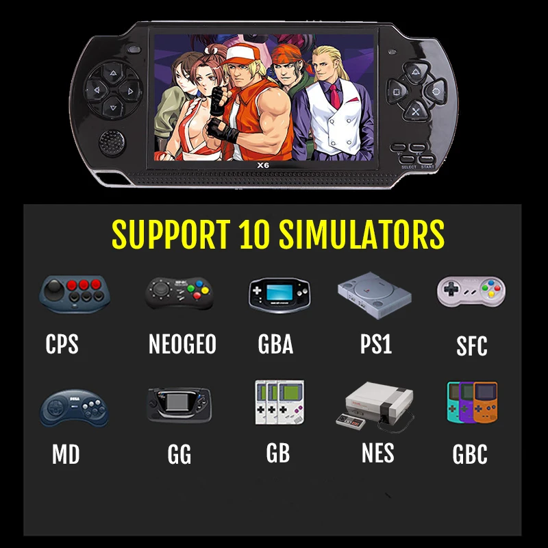 Ceny 2019 nowa przenośna konsola do gier 4.3 cala wbudowana 8GB 10000 gry retro na PSP MP4 Video MP5 Camera E book przenośna konsola do gier