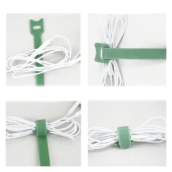 

100 pcs Nylon Reusable T-type Velcro Cable Tie High Quality Back To Back Double-sided Cable Ties Data Cable Power Organizer