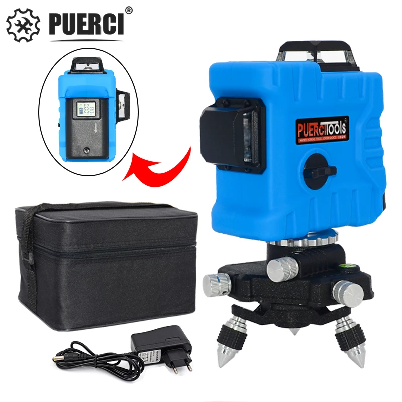 

PUERCI P7CG Laser Level Green 12 Lines 3D Level Self-Leveling 360 Horizontal And Vertical Cross Super Powerful Green Laser Level