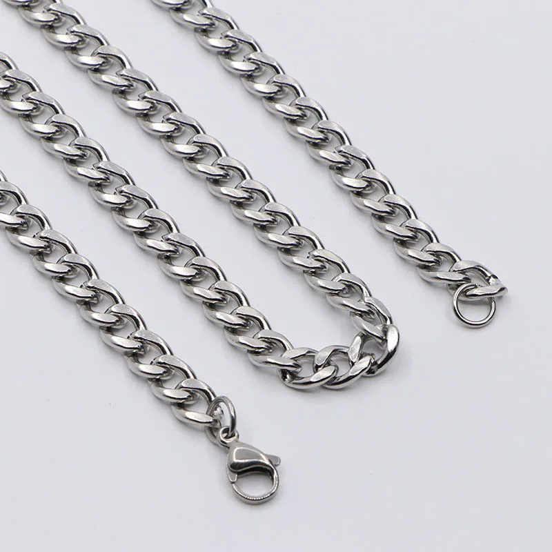 Stainless Steel Necklace for Men Women Curb Cuban Link Chain Jewelry Gifts