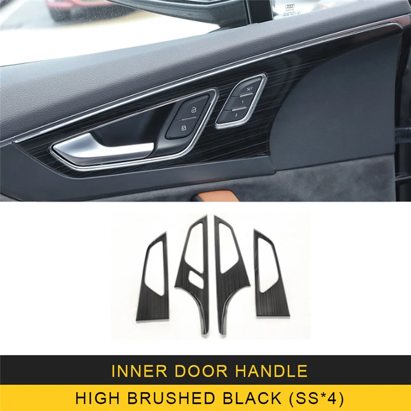 high brushed blackX4 GELINSI для Audi Q7 4M автомобильный Стайлинг внутренняя дверная ручка панель накладка рамка наклейка хромированные аксессуары для интерьера - Название цвета: high brushed blackX4