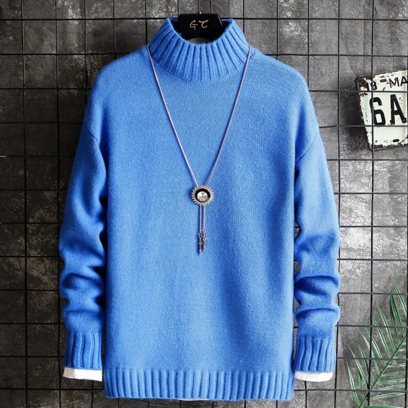 HENCHIRY мужской свитер большого размера свитера для мужчин свитер мужской решетки Повседневная осенне-зимняя мужская рубашка водолазка uyuk man - Цвет: 7