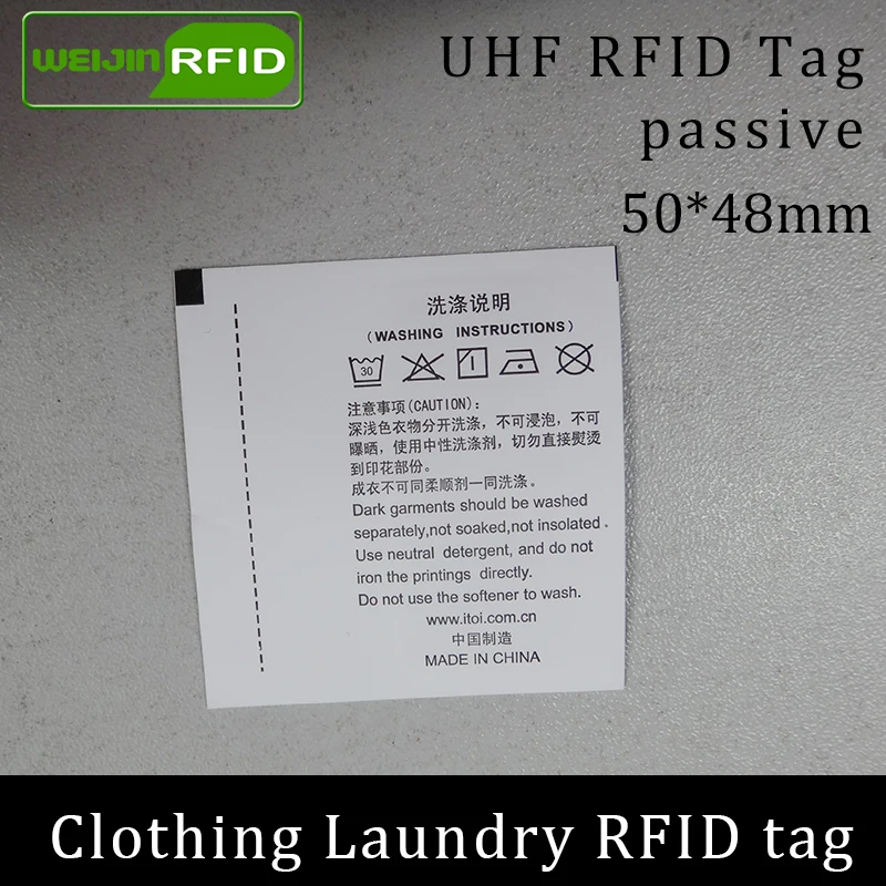 Бирка RFID UHF для стирки одежды с возможностью печати 50x48 915 868 860 960M Impinj Monza R6 EPC Gen2 6C