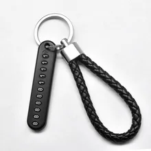Плетеный кожаный шнур брелок для ключей Автомобильный ключ кольцо для мужчин и женщин анти-потеря номер карты аксессуары EDC ключница