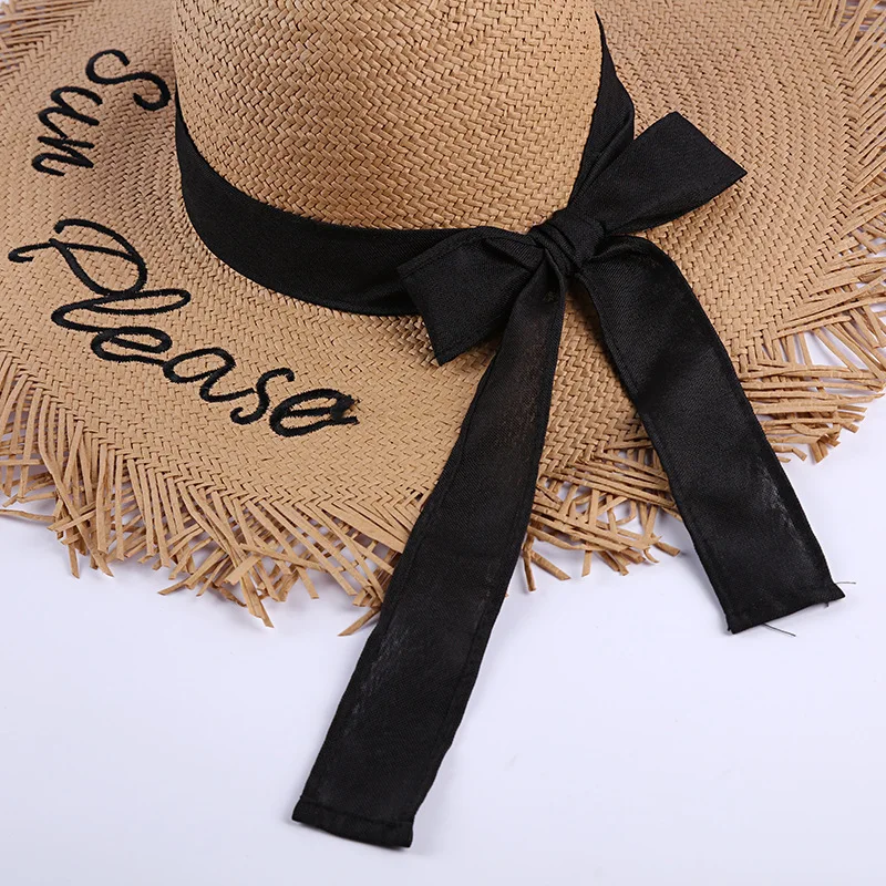 Lafite straw hat women's summer beach hat beach vacation visor travel Joker folding sunscreen hat