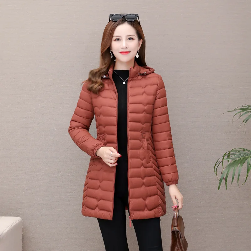 New Style Cotton-padded Clothes Women's Mid-length down Jacket Cotton-padded Clothes Middle-aged Women's Mom Winter Coat Co