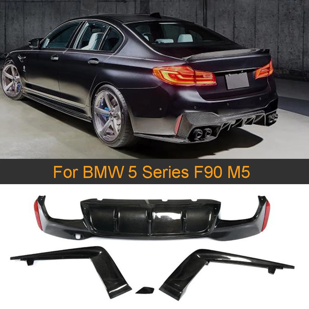Карбоновый диффузор заднего бампера для BMW 5 серии F90 M5 2018 2020 задний спойлер 3