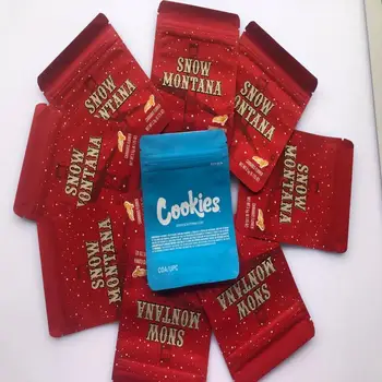 

Newest 3.5g Cookies Snow Montana Bags No Strain Labels Snowman Londonchello Mylar Bags Smell Proof Bag Food Packaging