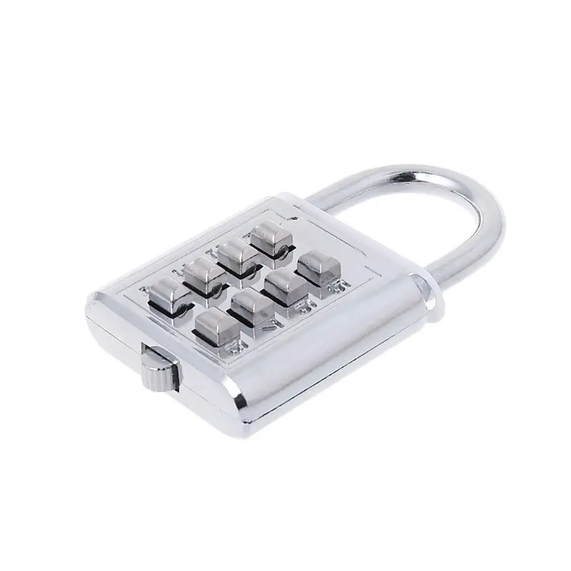 

4 Digit Silver Push Button Combination Number Luggage Lock Padlock Travel Code