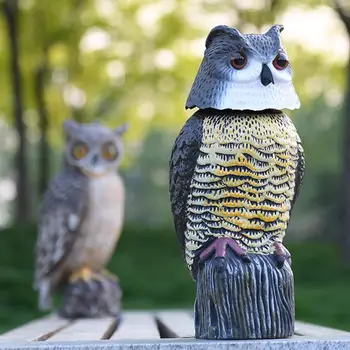 

Realistic Bird Scarer Rotating Head Owl Decoy Garden Repellent Protection Decor Pest Control Yard Scarecrow Ornaments Fake 40a
