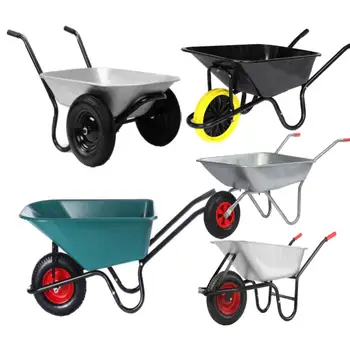 

65/85/100/110L Garden Carts Agricultural Wheelbarrow Push Sand Soil Garden Garbage Construction Fertilizer Truck with Tyre