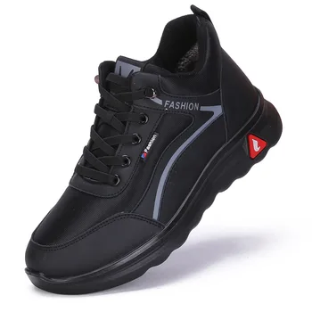 

Winter 2020 Men Shoes Keep Warm Fur Ankle Boots Lace Up Men Casual Shoes Flock Short Snow Boots Footwear for Winter Man Sneakers