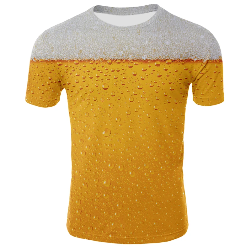 2021 new 3D printed T-shirt / beer hamburger French fries coke orange T-Shirt Funny for men and women | Мужская одежда