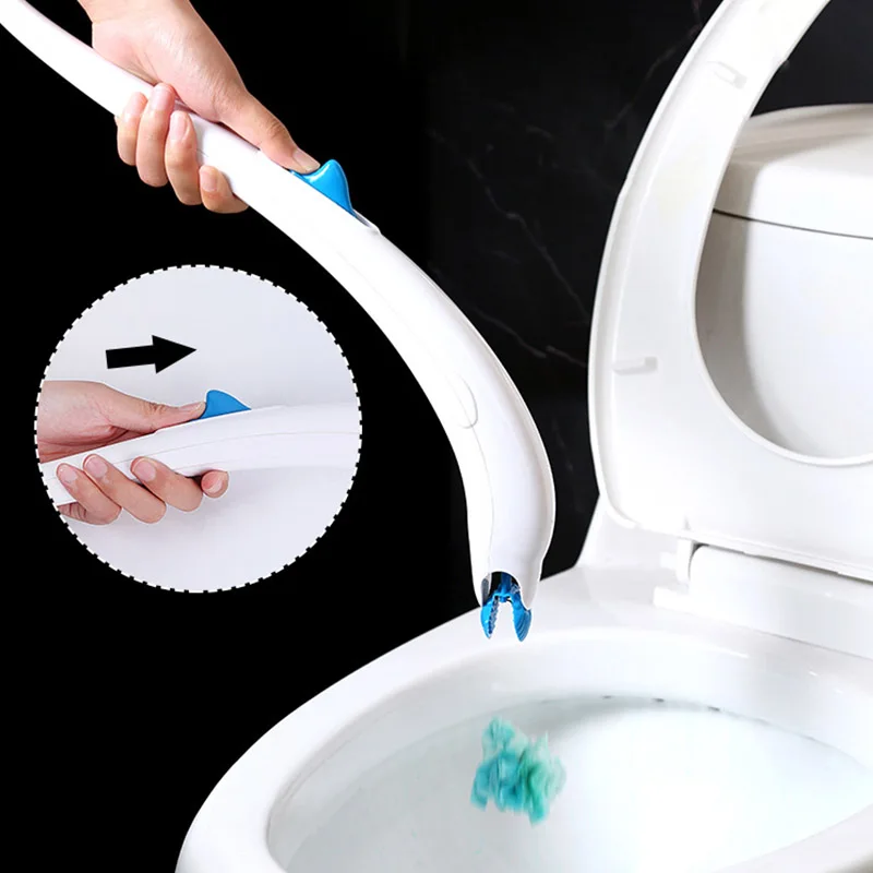 

Hot Bathroom Toilet Cleaning Brush Dolphin Shape with 12 Replacement Disposable Heads XJS789