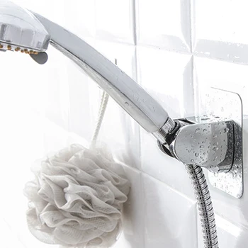 

Wall Mounted Adjustable Self Adhesive Head Holder Rack Stand Bathroom Suction Cup Showerhead Bracket Base No Drilling