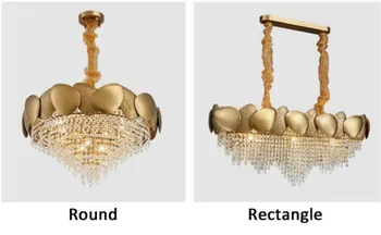 

JUBILANT Moder Golden Irregular Crystal Chandelier Round / Oval LED Restaurant Lamp Lights Luxury Living Room Hotel Engineering