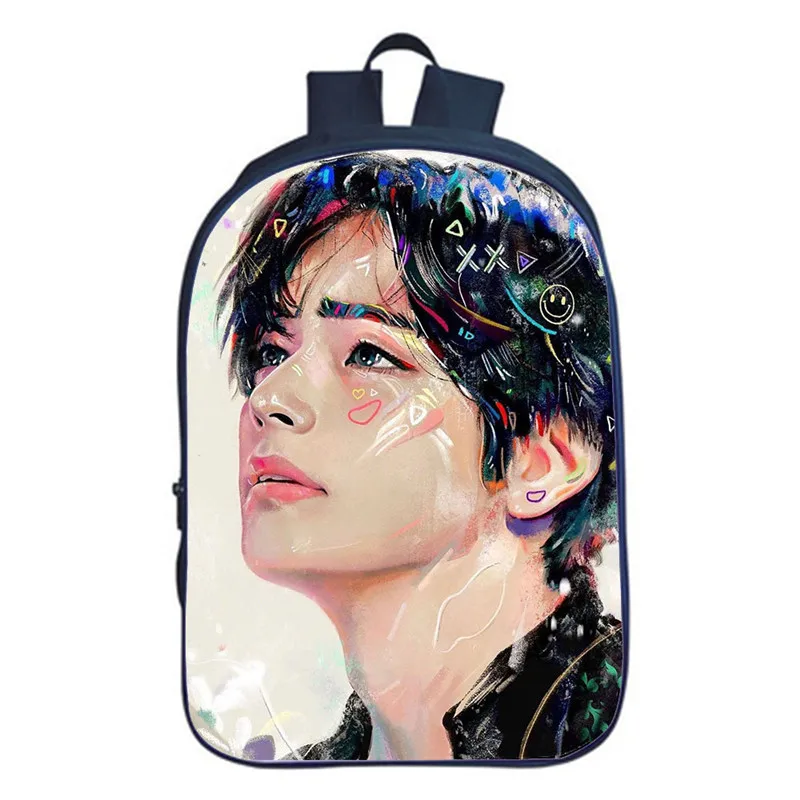 KPOP Bangtan для мальчиков 3D Ручная роспись рюкзак карта душа Persona JUNG KOOK JIMIN JIN SUGA J-HOPE дорожная сумка FH161