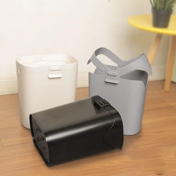 

New 10L Kitchen Trash Bin Creative Bathroom Storage Bucket Home Dustbin Without Lid Durable Plastic Garbage Can For Car Office