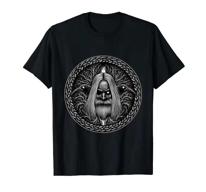 Valhalla King Wotan Odin God Norse All Father Raven Eye Футболка в классическом стиле Мужская брендовая одежда