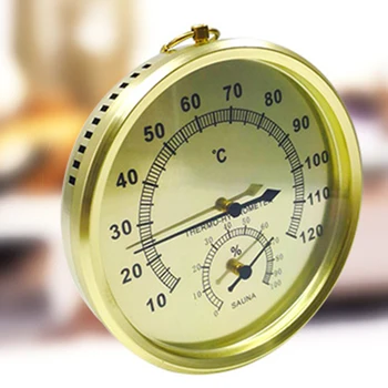 

Sauna Thermometer Accurate Home Office Hygrothermograph Aluminum Alloy Modern Humidity Hygrometer Accessories Indoor Outdoor