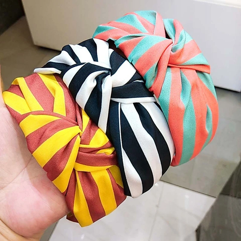 

Women Summer Bohemia Beach Headband New Girls Striped Printed Knot Bow Hair Band Hair Accessories Lady Headpiece Hair Hoop Lady