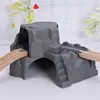 Plastic Grey Double Tunnel Wooden Train Track Accessories Tunnel Track Train Slot Wood Railway Toys Bloques De Construccion ► Photo 1/6