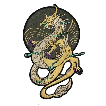 

Dragon Logo Embroidered Patch Iron Backing Applique\Sew On Label Biker For Clothes Stickers Apparel Accessories Badge