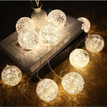 

Christmas Tree Decorations Lace Ball LED Lights Christmas Decoration for Home Wedding Decoration xmas accessaries navidad 2020