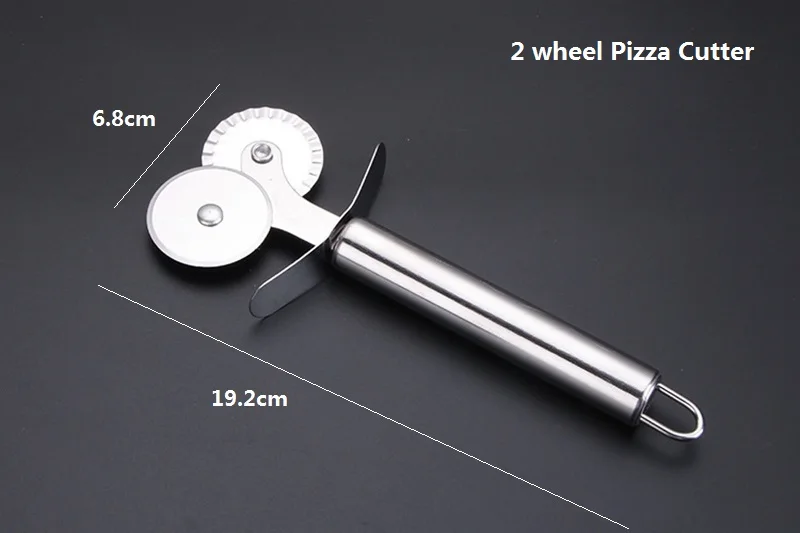 2 wheel Pizza Cutter 21 шт., кухонный гаджет для овощей и фруктов, Овощечистка, терка, резак для чеснока, измельчитель для сыра, нож для пиццы, лопатка для торта, инструменты для выпечки - Цвет: 2 wheel Pizza Cutter
