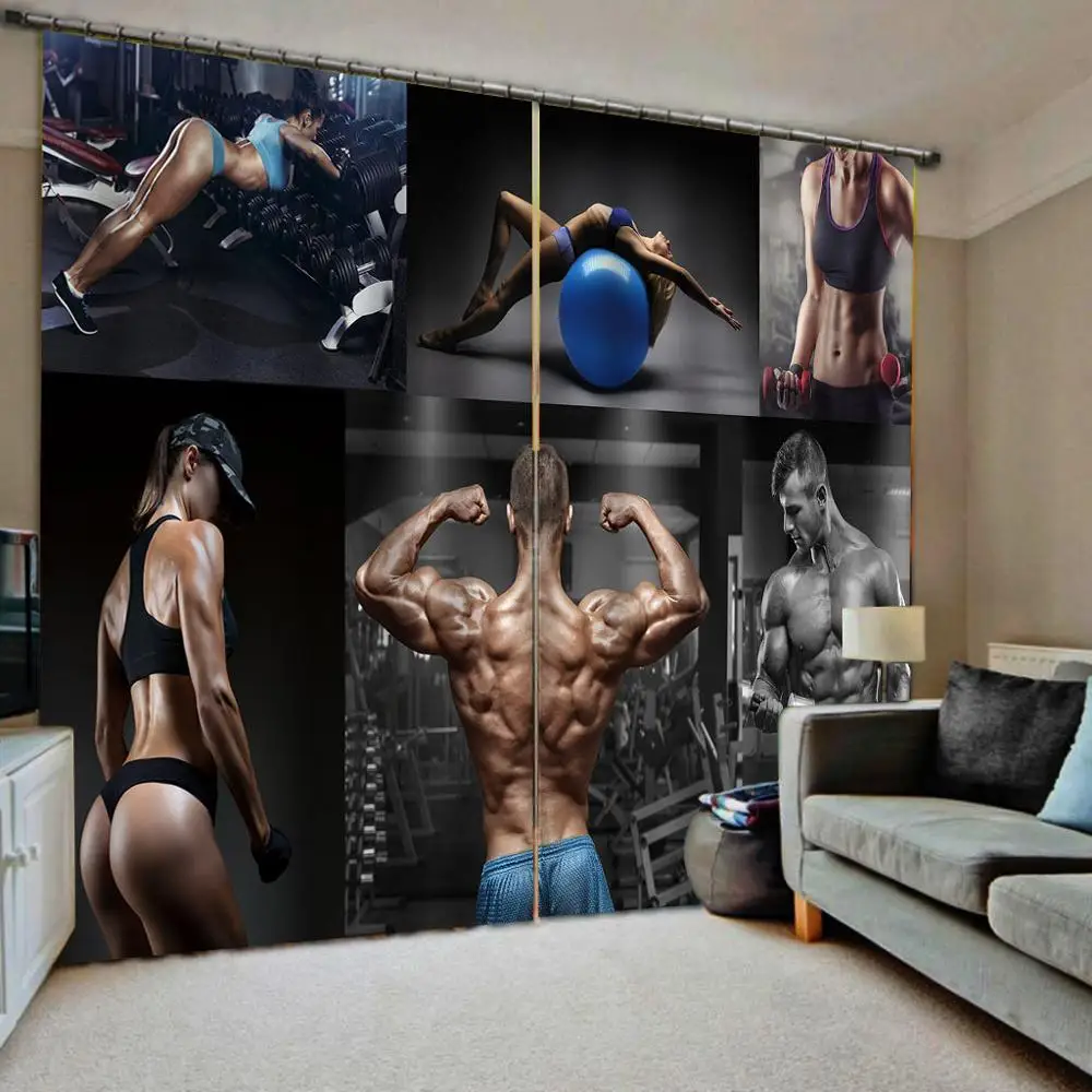 Sport curtains 3D Curtain Luxury Blackout Window Curtain Living Room