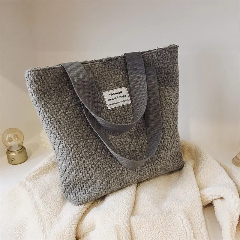 

Autumn And Winter Laziness-Style Chunky Yarn Weaving Cloth Bag WOMEN'S Single-shoulder Bag Simple Casual Literature And Art Knit