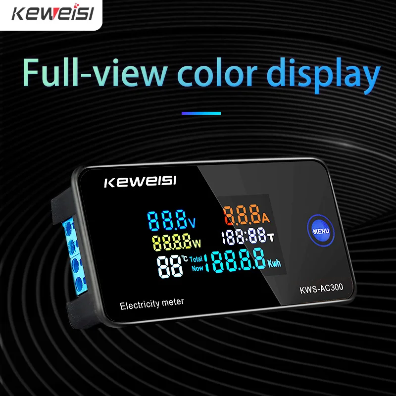 

AC 50-300V Voltmeter Ammeter KWS Power Energy Meter LED Digital AC Wattmeter Electric Meter with Reset Function 0-100A