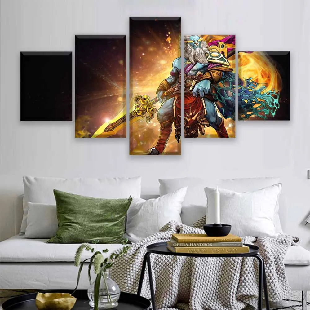  Modern Canvas Painting Modular Game Poster 5 Pieces 2 DotA Juggernaut Wall Art Home Decor Boys Room