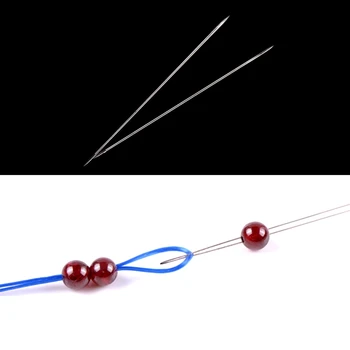 

10 Pcs Big Eye Curved Beading Threading Needle DIY Bracelet Jewelry String 5.5cm 634D